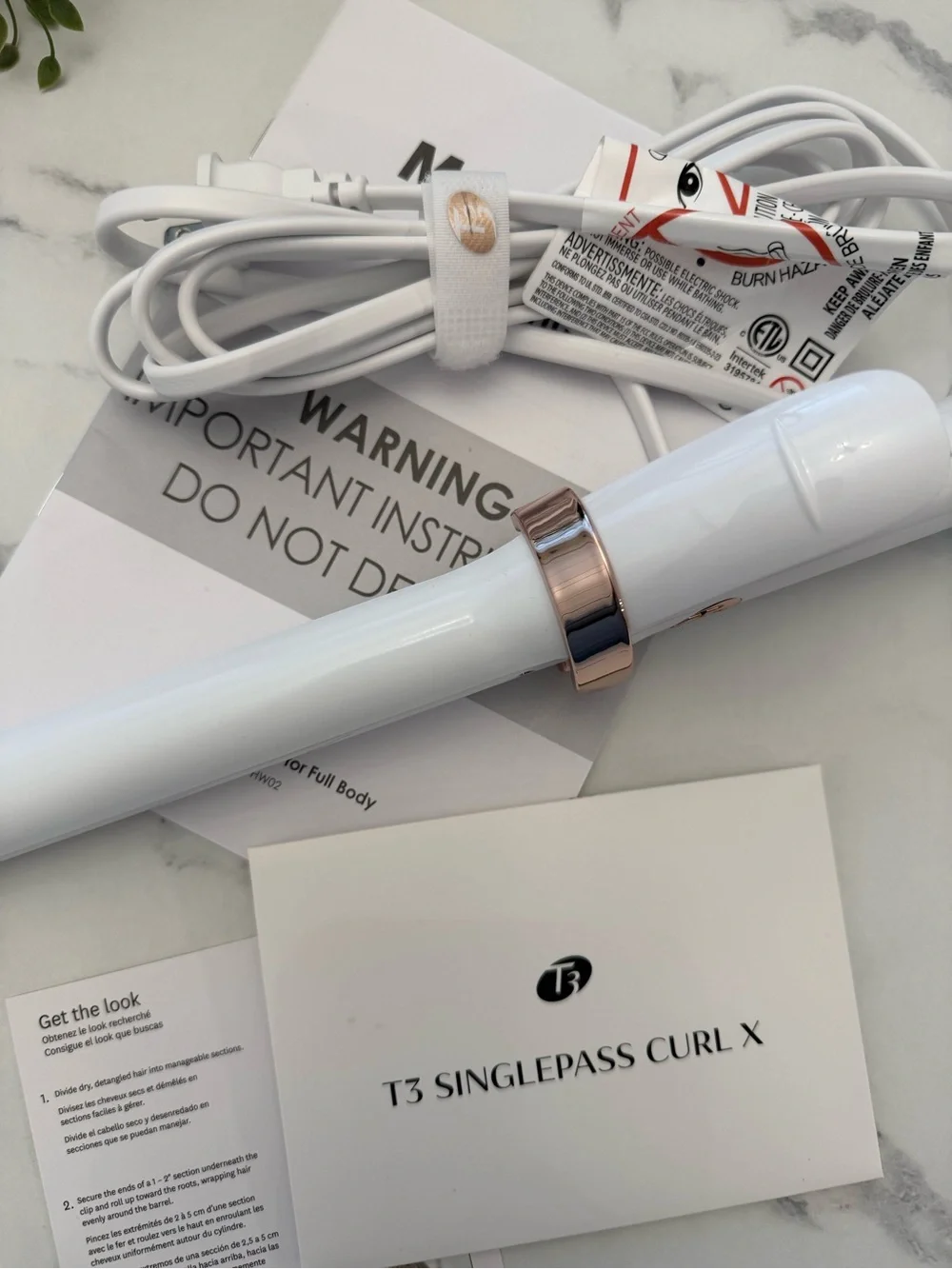 T3 SinglePass Curl X 1” Ceramic Extra Long Barrel Curling Iron New